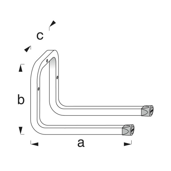 Kettős tartó acél horg. 200x80x98mm - Image 2