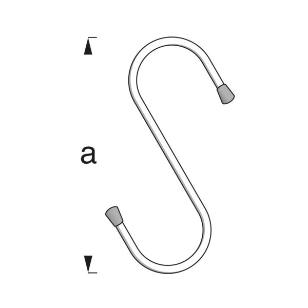 Vödör-akasztó acél horg.180mm