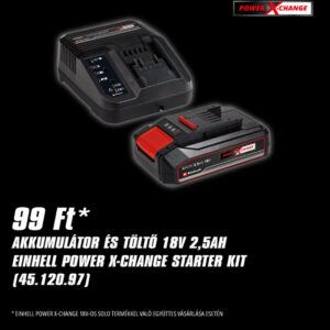 Einhell akkumulátor és töltő 2,5 Ah 4512097