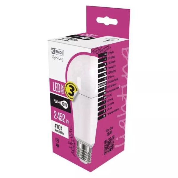 LED izzó classic A67 E27 20W NW