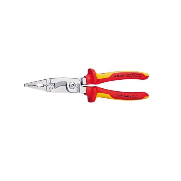 Knipex villanyszerelő fogó, VDE nyitórugó nélkül, 200mm