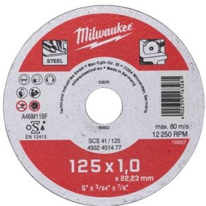 Milwaukee Vágókorong fémhez 125x1mm 10db/csomag 4932451477