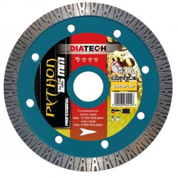 DIATECH Python gyémánt vágótárcsa 125x22,2x10 mm