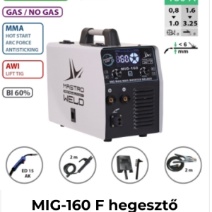 Mastroweld MIG-160 F HEGESZTŐ INVERTER 006160F