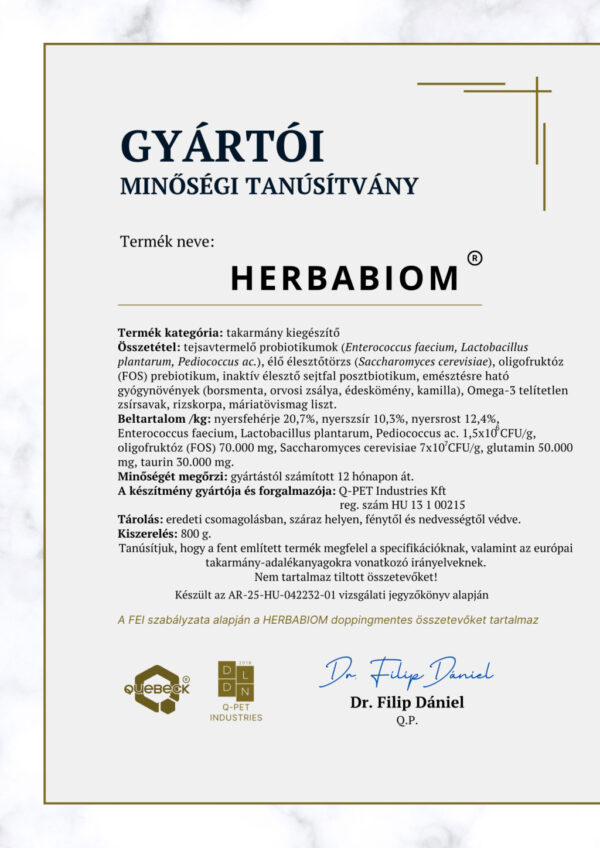 QUEBECK HERBABIOM – probiotikumos emésztésjavító, 800g - Image 3
