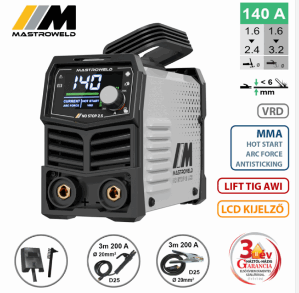Mastro hegesztő inverter  NO STOP 2,5 LCD (MMA) 001140LCD