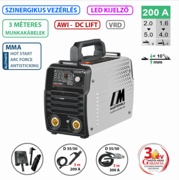MASTRO ARC-250 LED hegesztő inverter (MMA) 0012500L