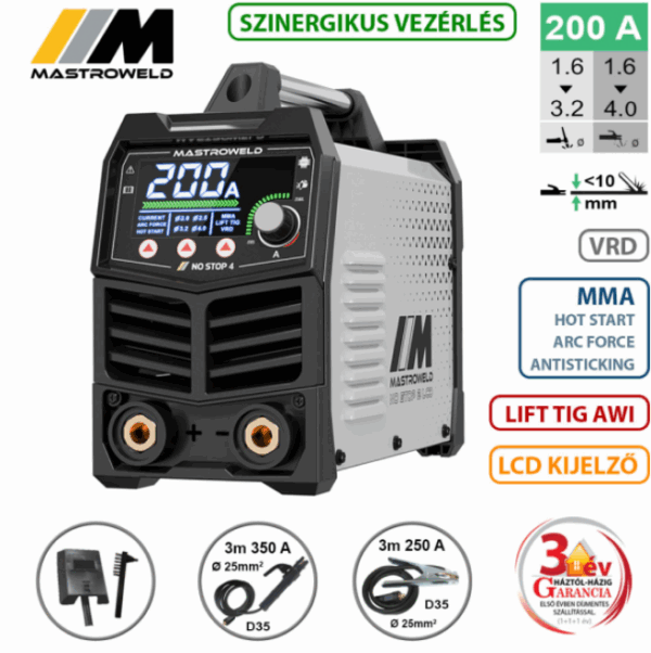 Mastro NO STOP 4 LCD hegesztő inverter (MMA) 001200LCD