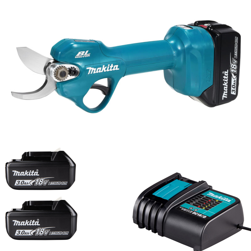 Makita DUP181SF2 Akkumulátoros metszőolló 30mm + 2db 3,0Ah akku és töltő
