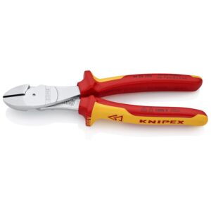 Knipex Erő-kímélő oldalcsípőfogók krómozott VDE 200 mm (74 06 200 )