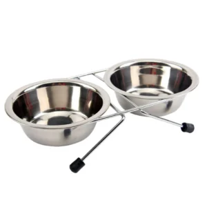 Dupla rozsdamentes acél etető kutyáknak - 2 x 450 ml 83407